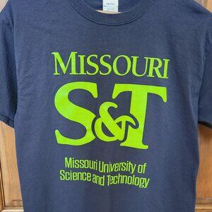 Missouri S&T tshirt - Size M (medium) Navy with green logo